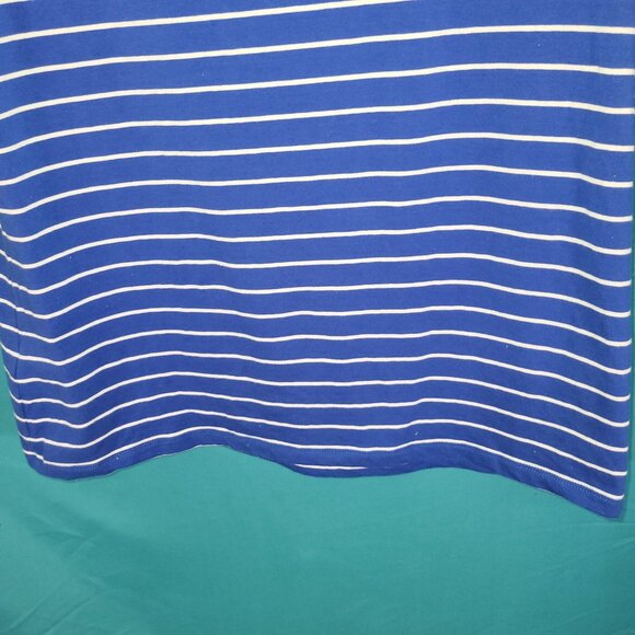 Striped Blue & White Boat Neck Top By Rafaella Size PM - Picture 10 of 11